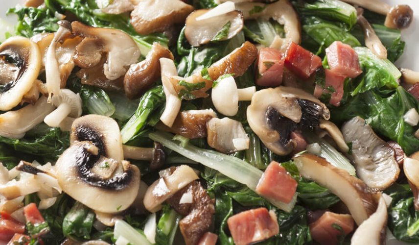 Receta_El_Huertico_Acelga_salteada_con_setas_y_jamon