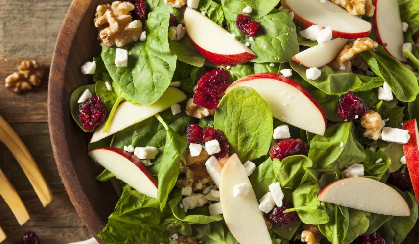 Receta_El_Huertico_Ensalada_espinaca_manzana_queso_cabra